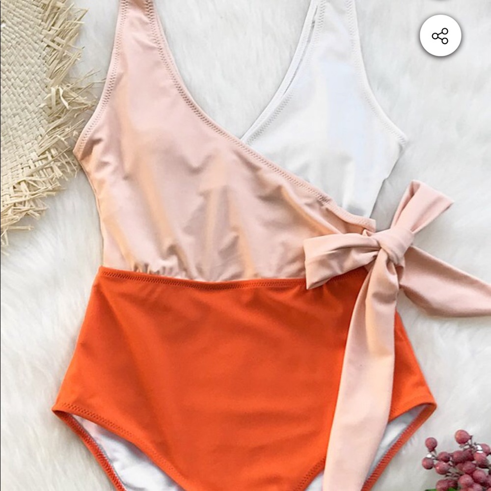 Orange and White Cupshe One Piece